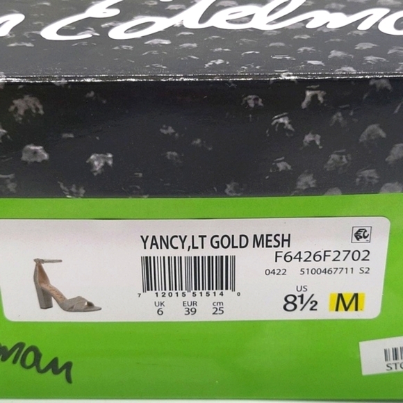 1096- Sam Edelman Yancy Gold Mesh Color Size 8.5 M NWT - Picture 7 of 9